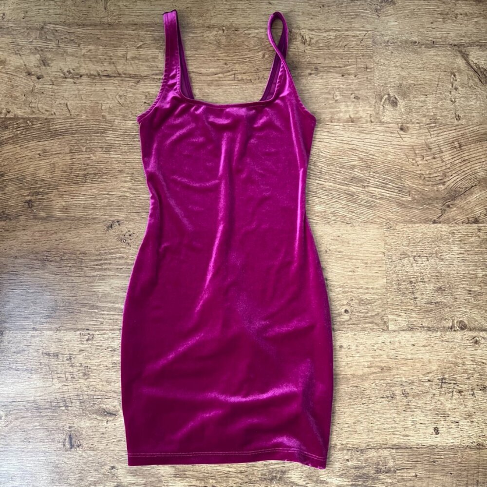 Urban Outfitters Magenta Velvet Bodycon Dress